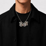 BWL Silver Set Chain Ball Necklace