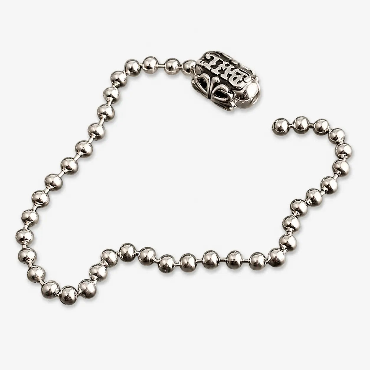 BWL Silver Set Chain Ball Necklace