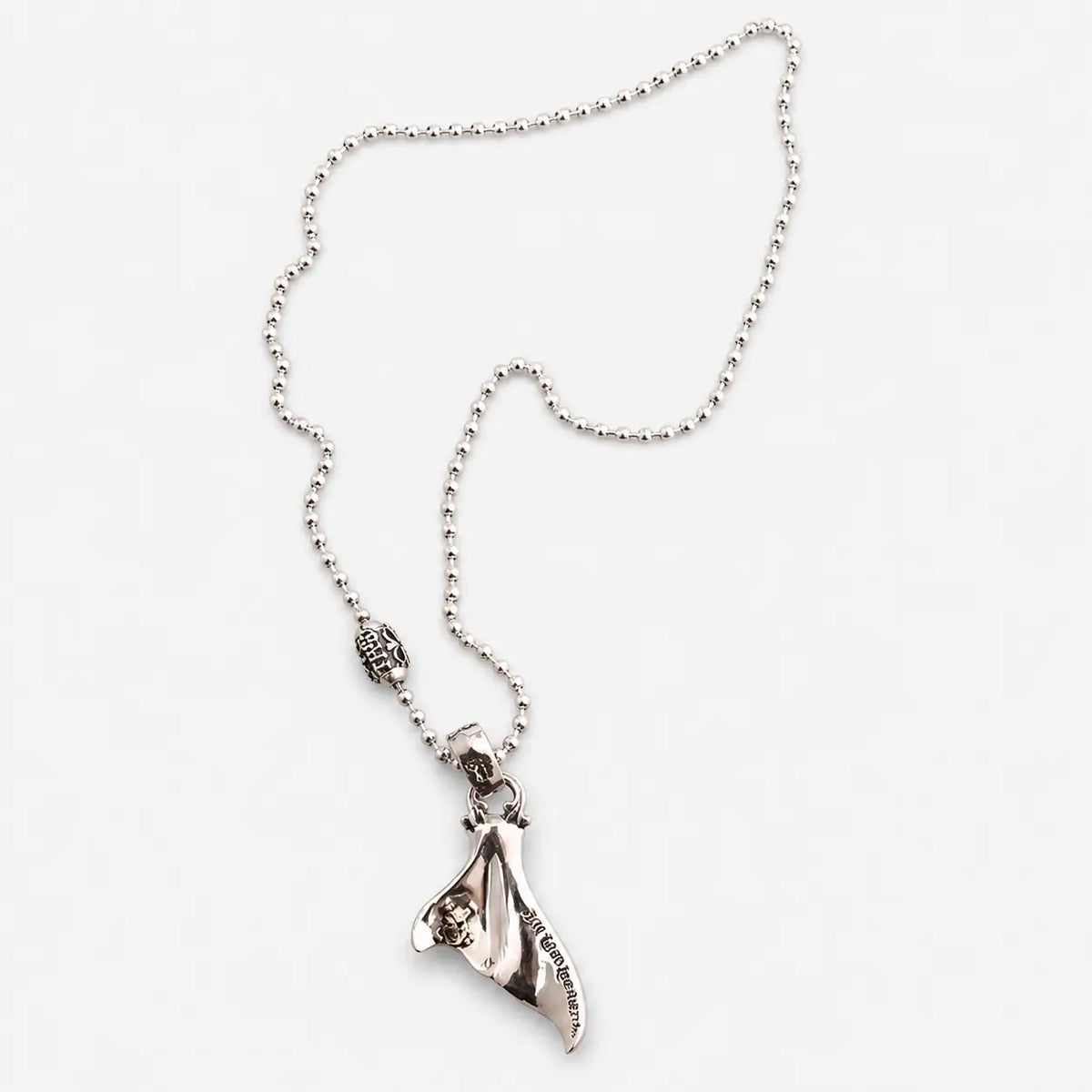 BWL Whale Tail Pendant with Skull