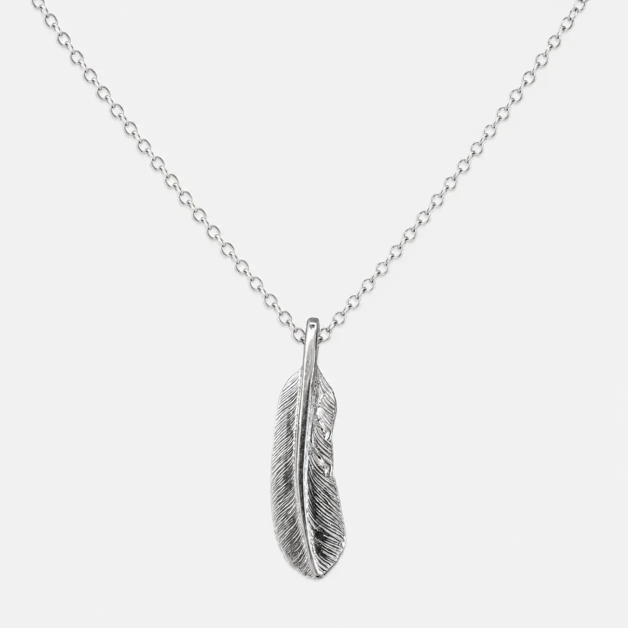 First-Arrow's Small Feather Silver Pendant