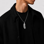 First-Arrow's Small Feather Silver Pendant