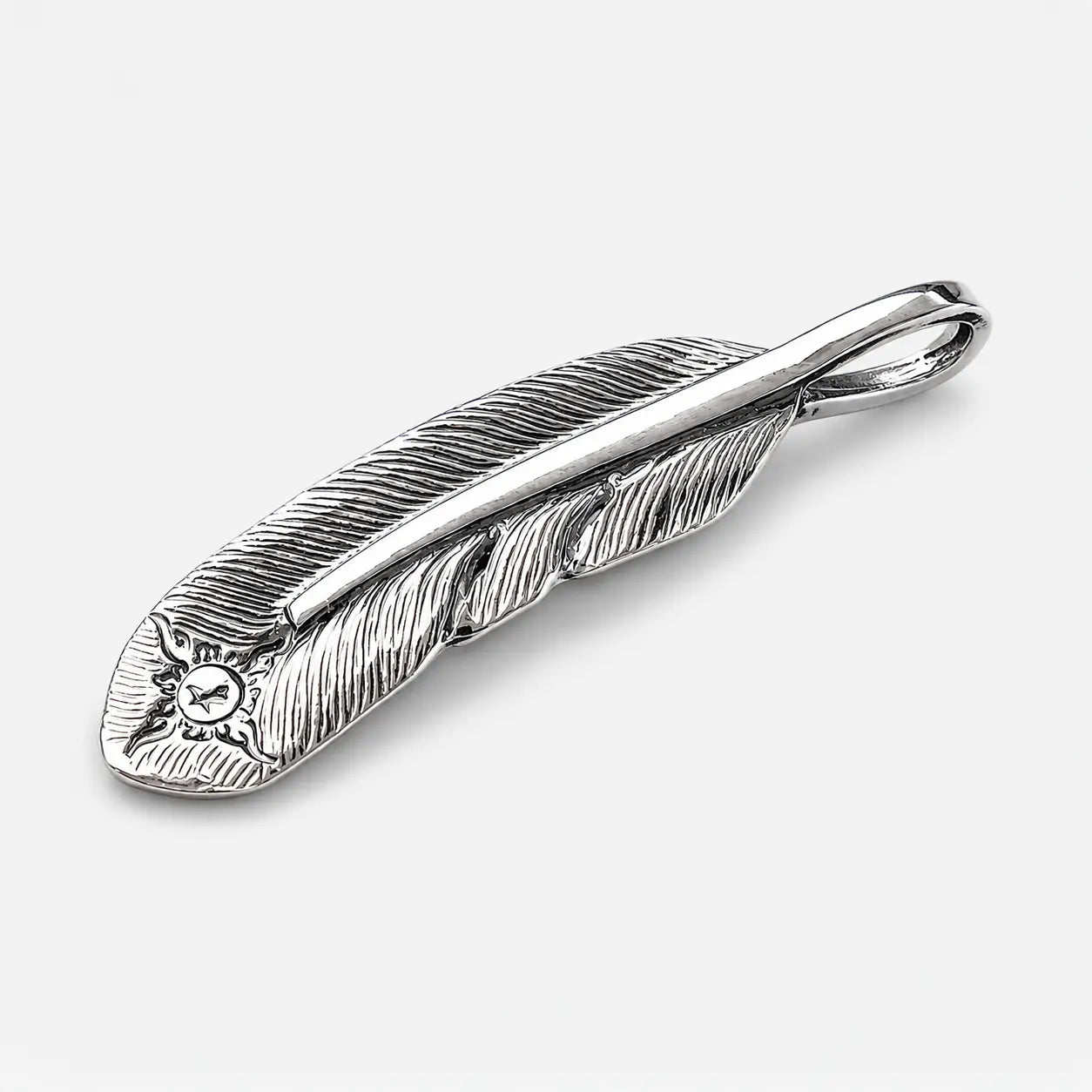First-Arrow's Small Feather Silver Pendant
