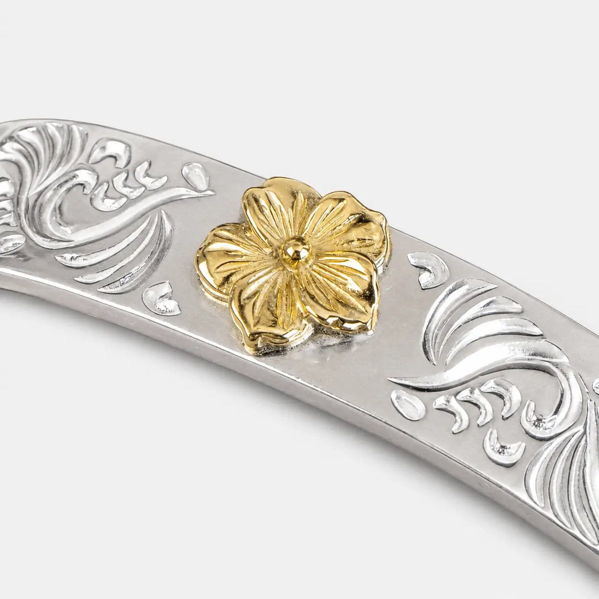 First Arrow's 12mm Arabesque Bangle with 18k Gold Sakura Flower