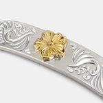First Arrow's 12mm Arabesque Bangle with 18k Gold Sakura Flower