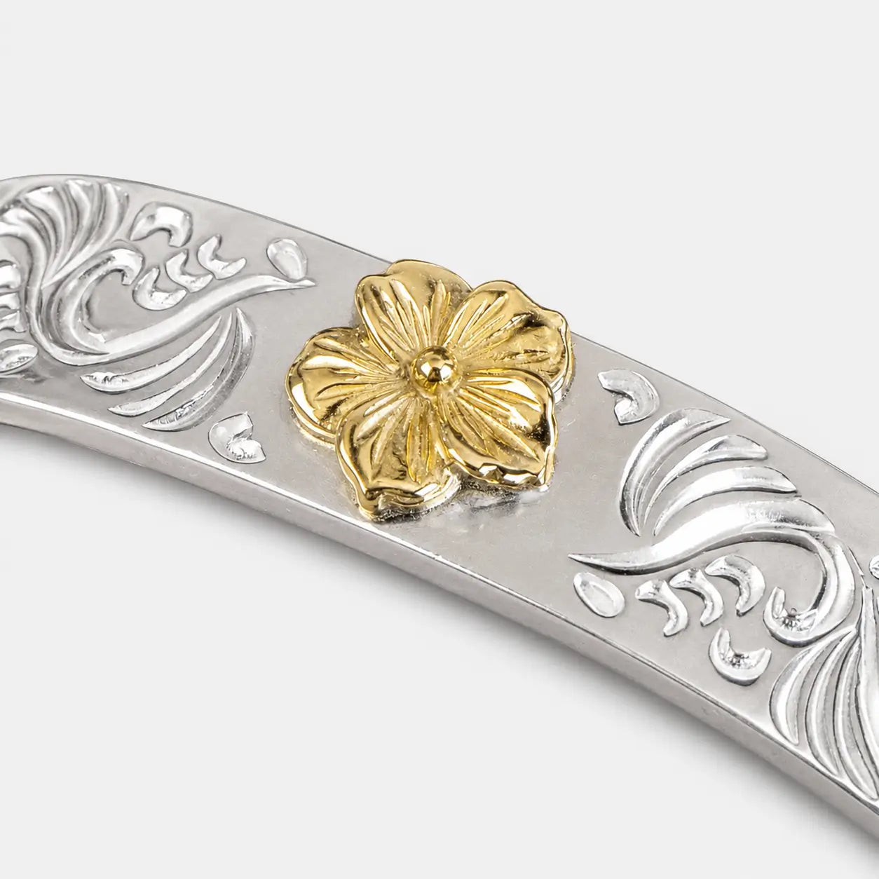 First Arrow's 12mm Arabesque Bangle with 18k Gold Sakura Flower