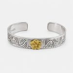 First Arrow's 12mm Arabesque Bangle with 18k Gold Sakura Flower