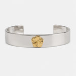 First Arrow's Flat Hammered Plane Bangle with K18 Flower (M)