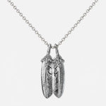 First Arrow's Large Eagle Claw Feather Silver Pendant