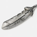 First Arrow's Large Eagle Claw Feather Silver Pendant