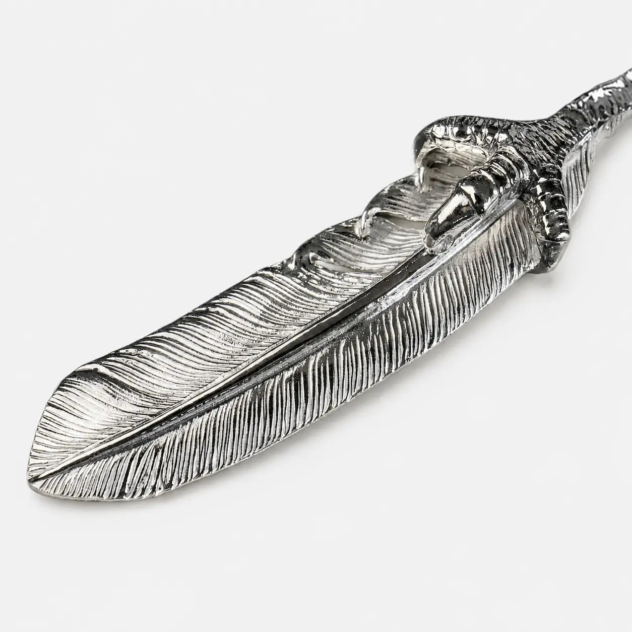 First Arrow's Large Eagle Claw Feather Silver Pendant