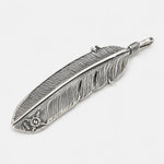 First Arrow's Large Eagle Claw Feather Silver Pendant