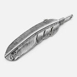 First Arrow's Large Feather Pendant With 18K Gold Eagle Claw