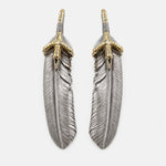 First Arrow's Large Feather Pendant With 18K Gold Eagle Claw