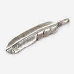 First Arrow's Large Feather Silver Pendant With Turquoise