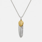 First Arrow's Large Feather With 18K Gold "Heart Feather" Pendant