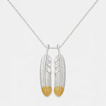 First Arrow's Large Quarter 18k Gold Feather Pendant