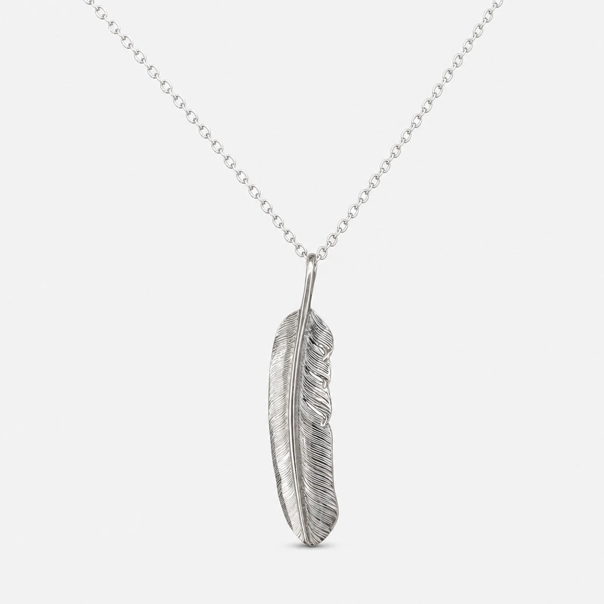 First Arrow's "Large Feather" Silver Pendant
