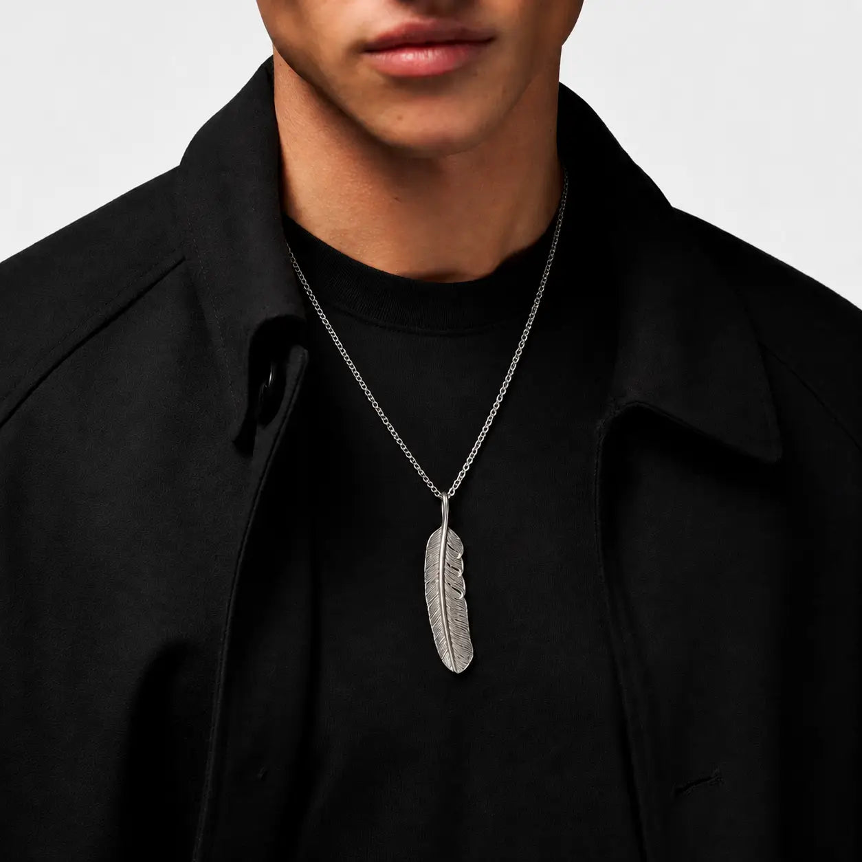 First Arrow's "Large Feather" Silver Pendant