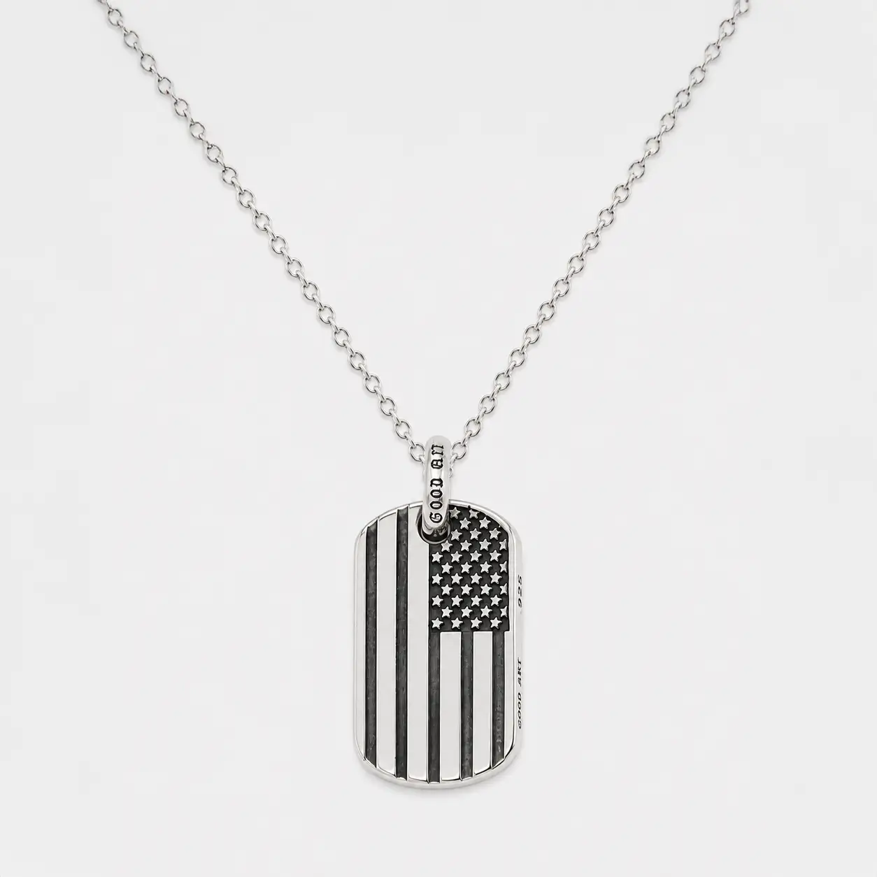 Good Art Dog Tag Pendant - Medium/ USA Flag