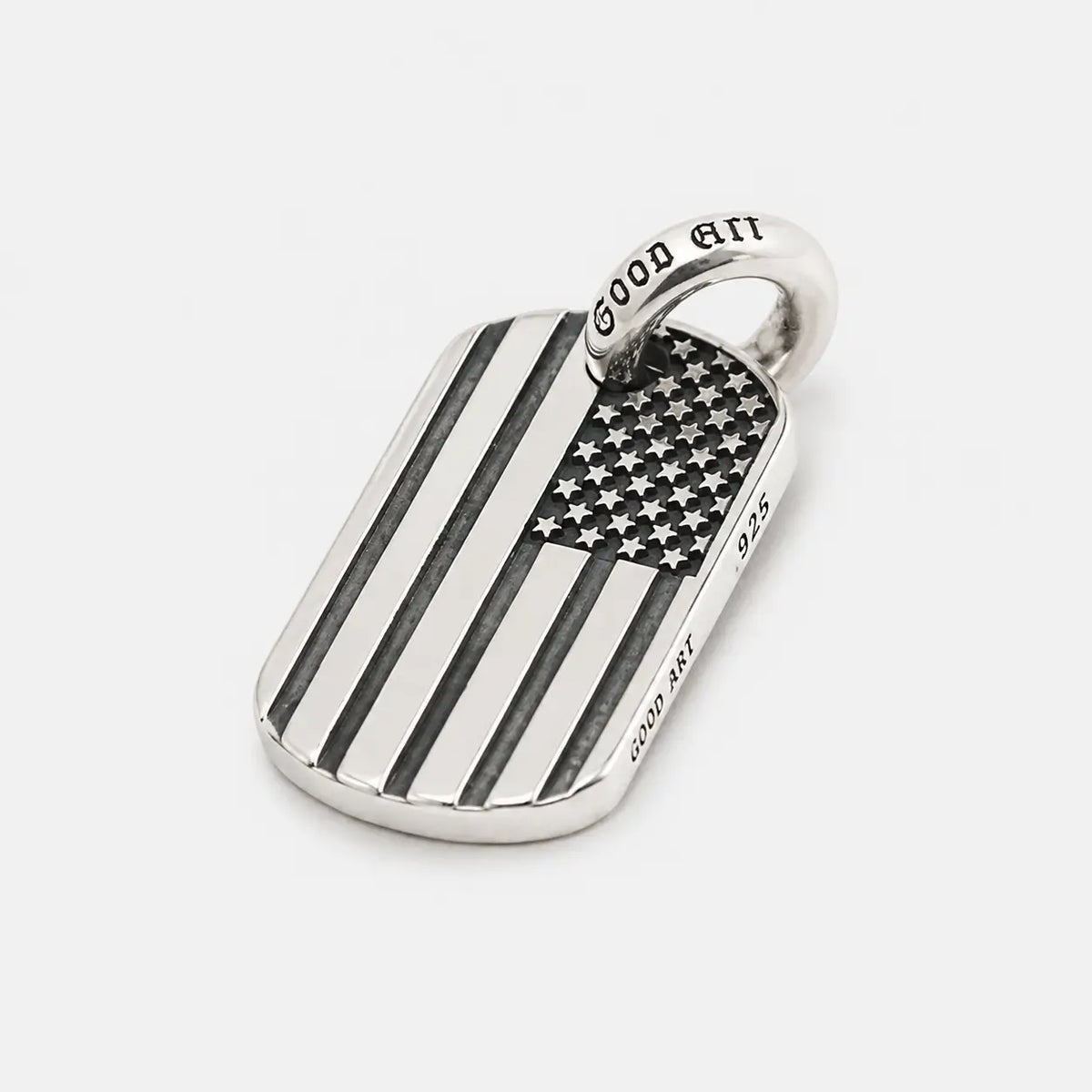 Good Art Dog Tag Pendant - Medium/ USA Flag
