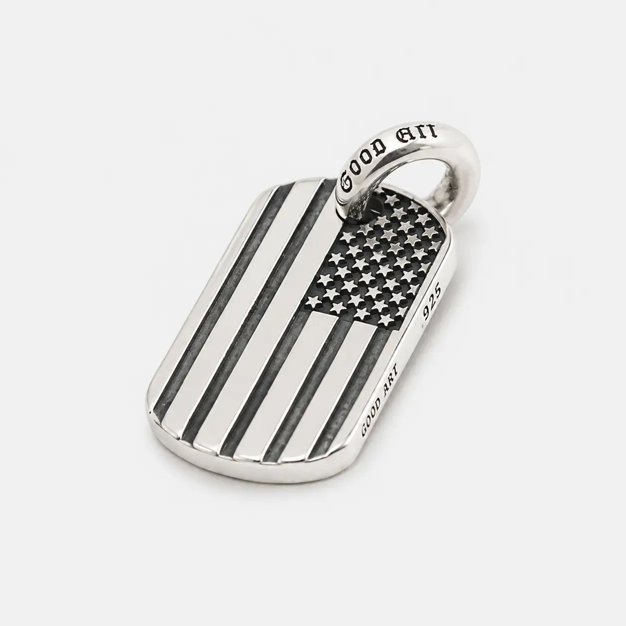 Good Art Dog Tag Pendant - Medium/ USA Flag