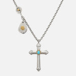 Goros Cross With Gold Rope Turquoise Setup
