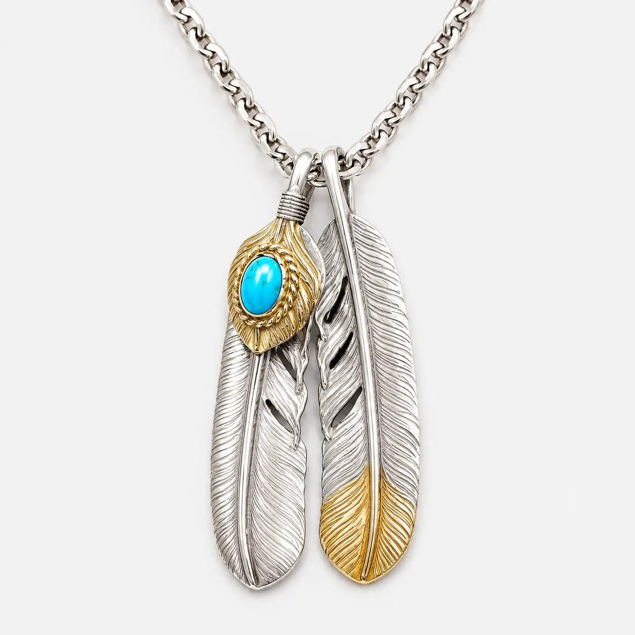 Goros Double Feather (Gold Tip Feather & Turquoise Feather) Setup