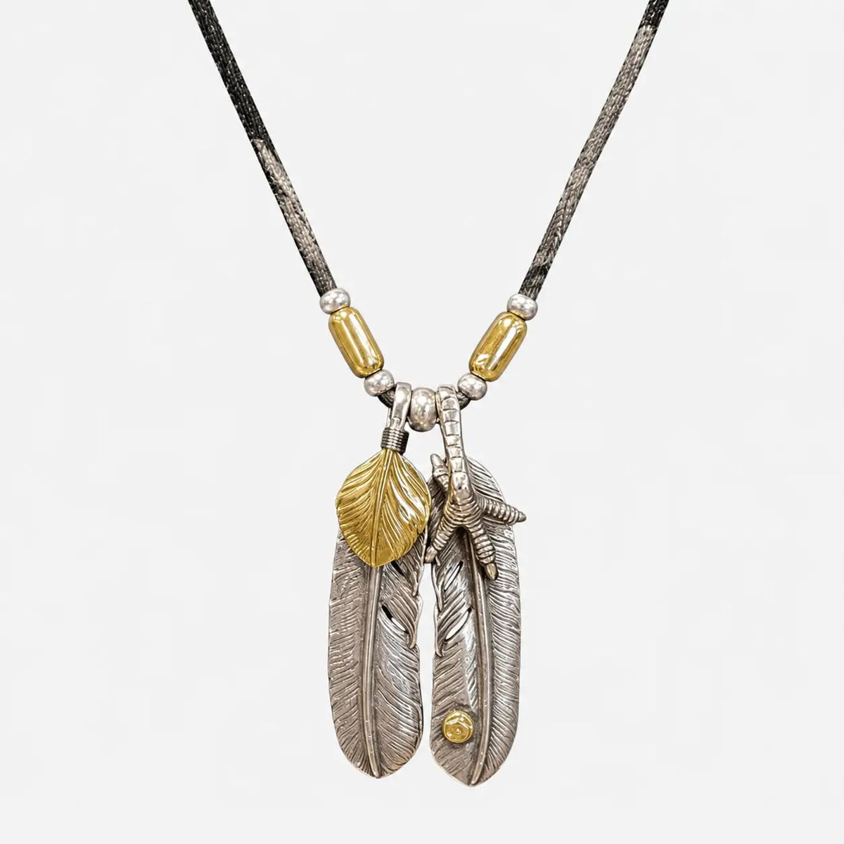 Goros Double Feather Setup With All Gold Pipe Beads