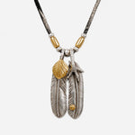 Goros Double Feather Setup With All Gold Pipe Beads