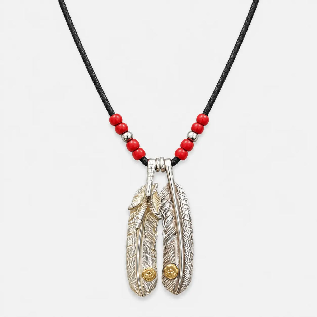 Goros Double Feather Setup With Leather Cord