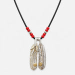 Goros Double Feather Setup With Leather Cord