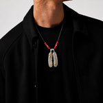 Goros Double Feather Setup With Leather Cord