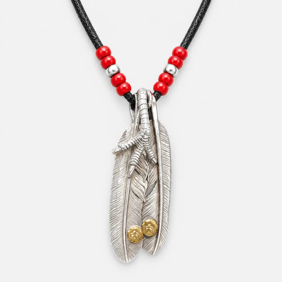 Goros Double Feather Setup With Leather Cord