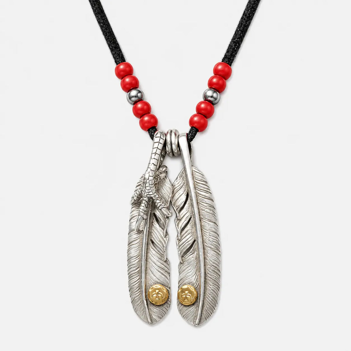 Goros Double Feather Setup With Leather Cord