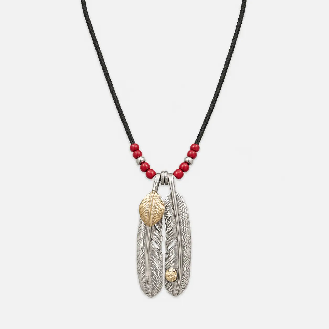 Goros Double Feathers Setup With Leather Cord