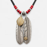 Goros Double Feathers Setup With Leather Cord