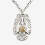 Goros Eagle Pendant With K18 Gold With Small Cornered Chain With Hook