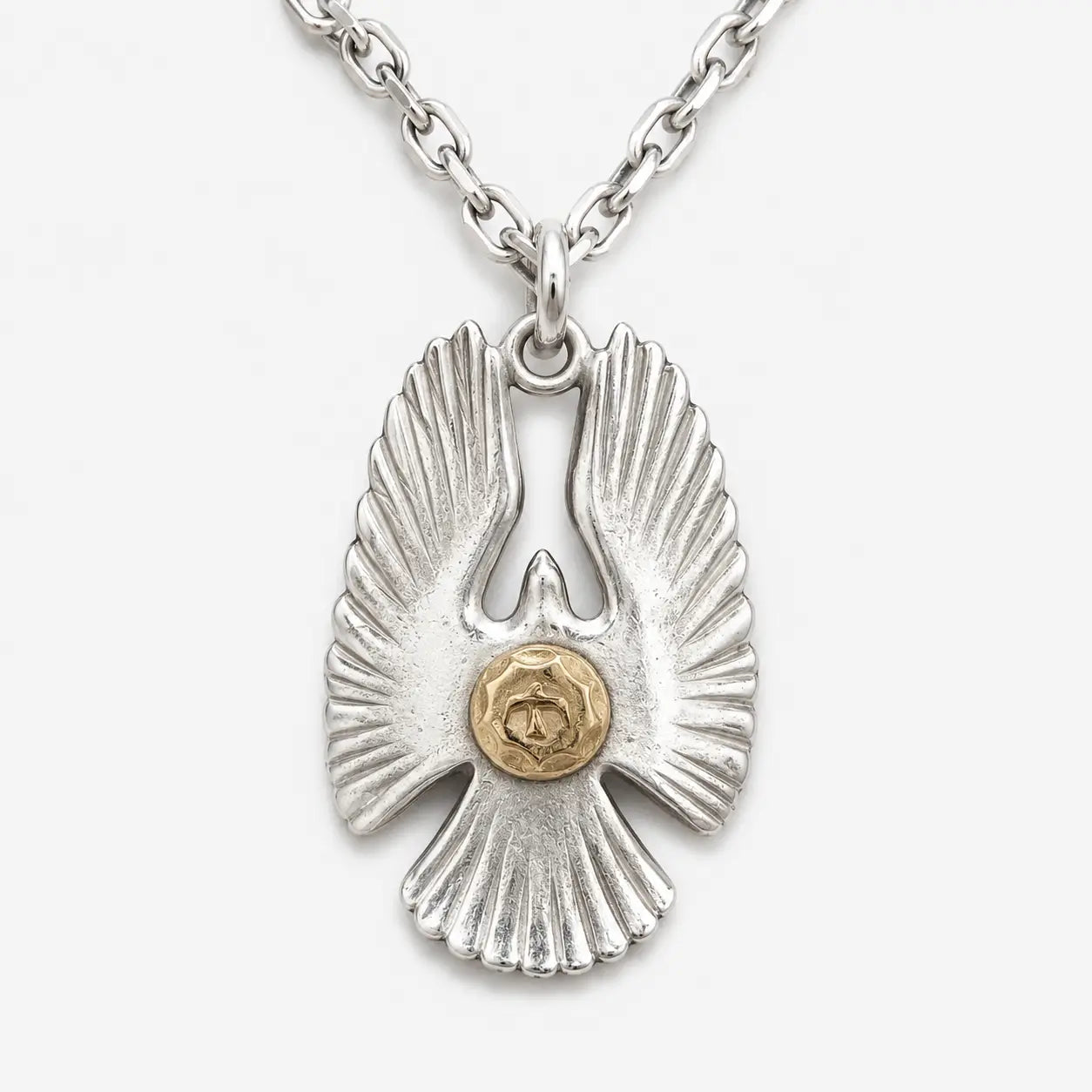 Goros Eagle Pendant With K18 Gold With Small Cornered Chain With Hook