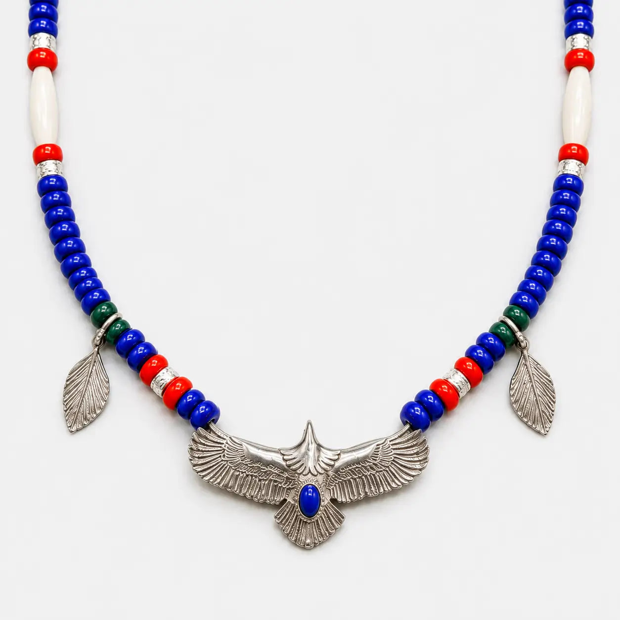 Goros Eagle With Blue Beads Setup