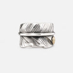 Goros Feather Ring With Metal - Silver And Gold