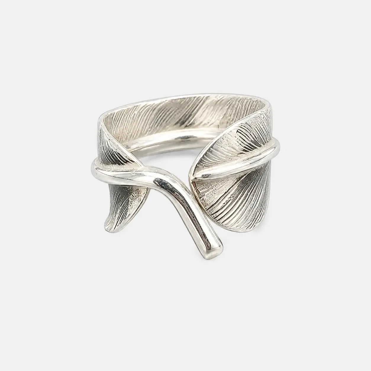 Goros Feather Ring With Metal - Silver And Gold