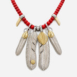 Goros Feather Setup With Red Beads
