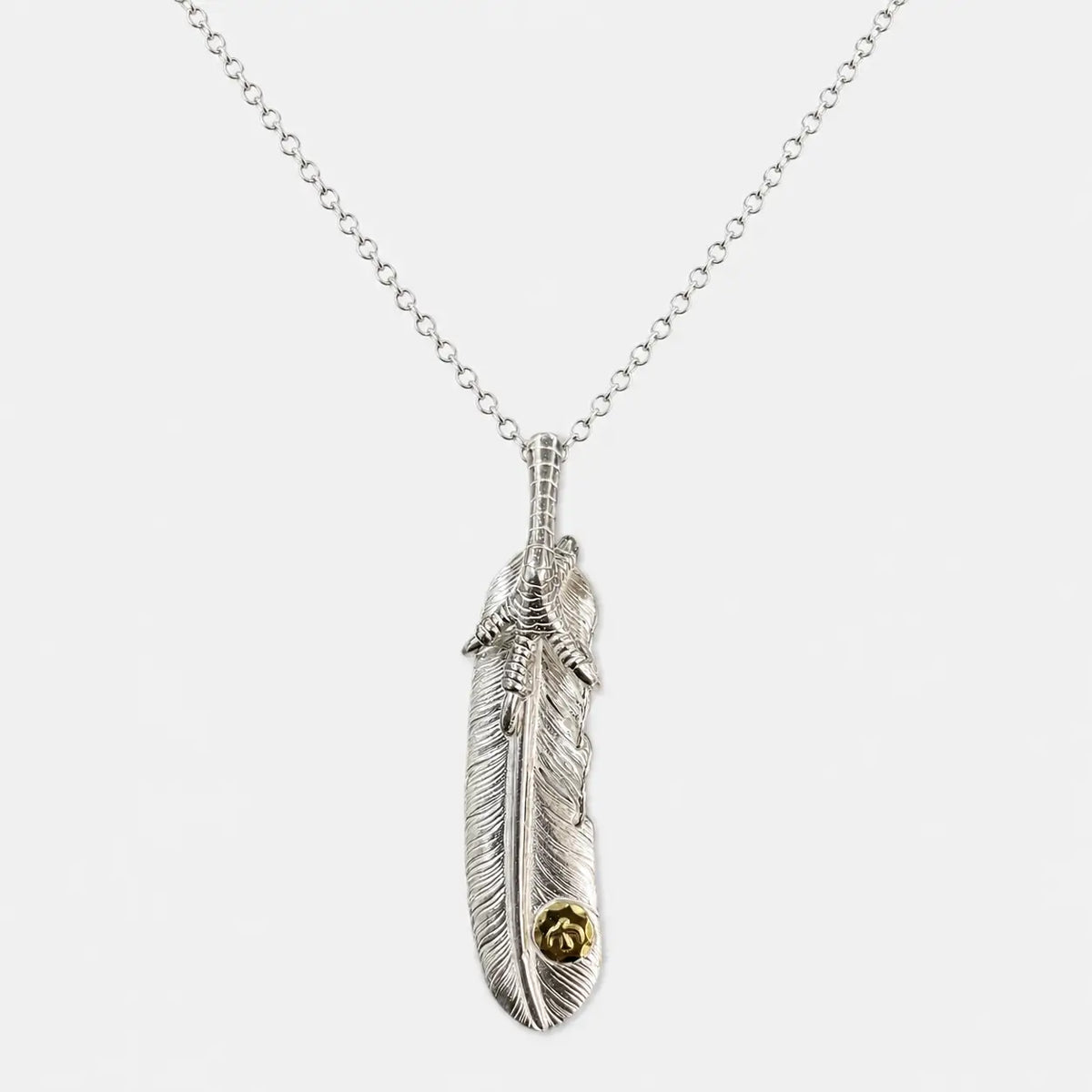 Goros Feather With Silver Claw - Facing Left