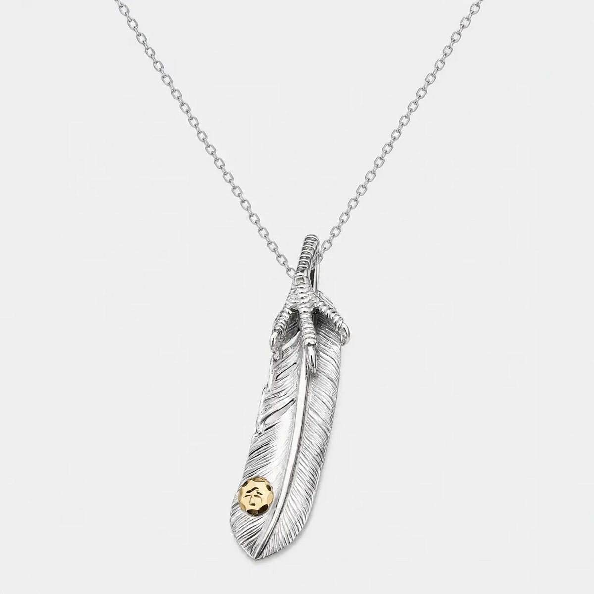 Goros Feather With Silver Claw - Facing Right