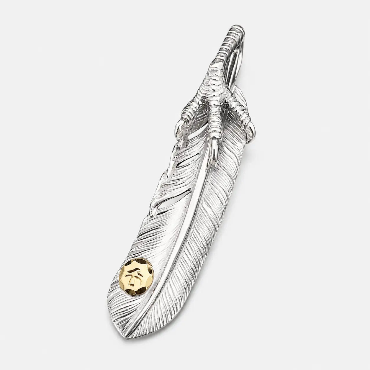 Goros Feather With Silver Claw - Facing Right