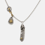 Goros Feather With Silver Claw With Metal Pendant Setup