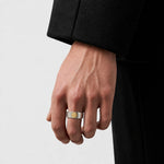 Goros Flattened Ring - Silver And Gold