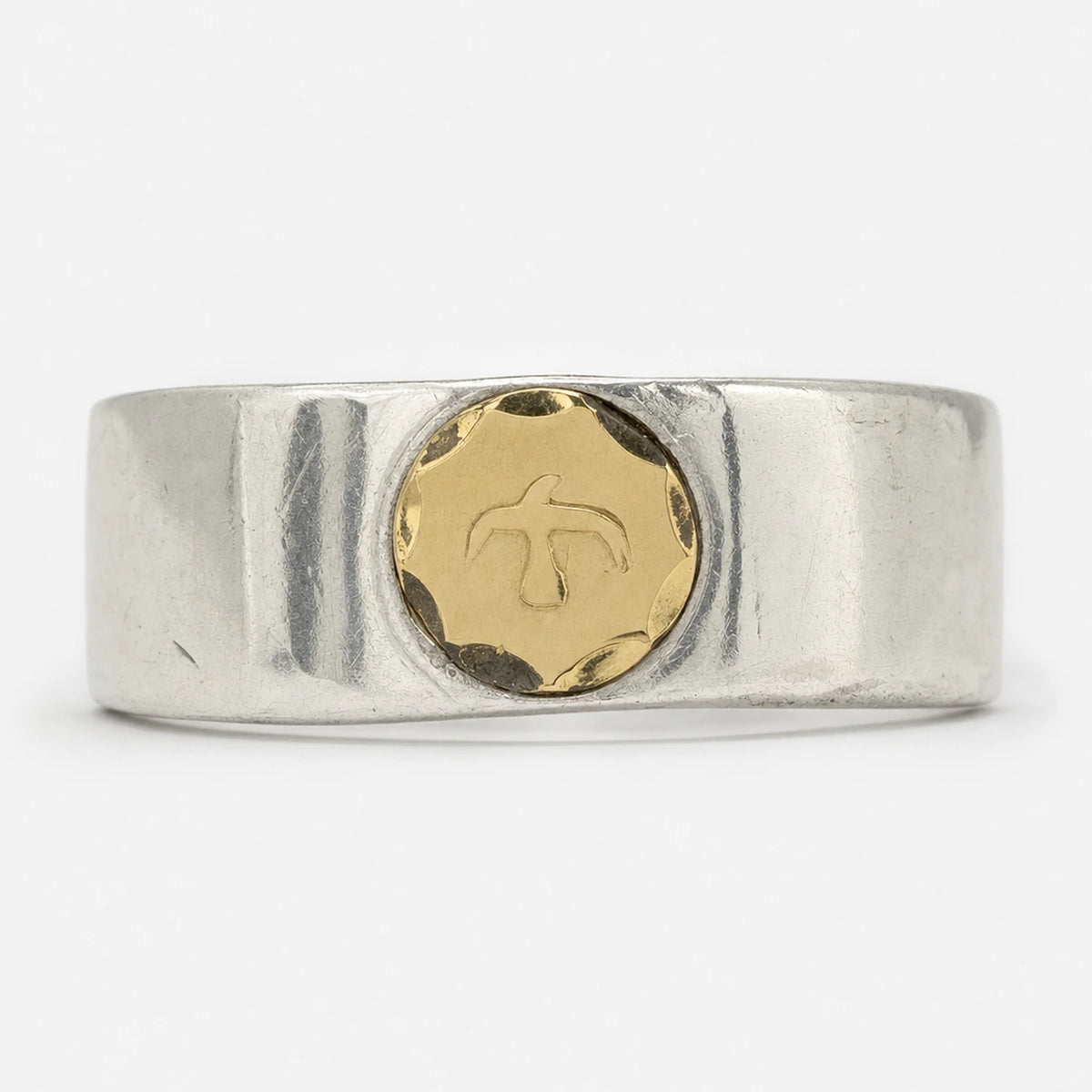 Goros Flattened Ring - Silver And Gold