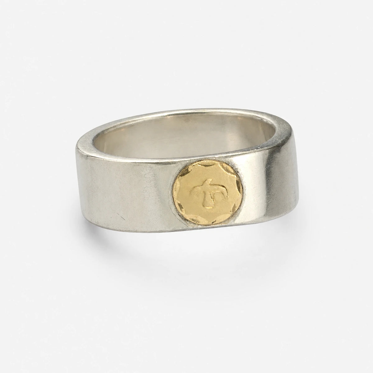 Goros Flattened Ring - Silver And Gold