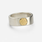 Goros Flattened Ring - Silver And Gold